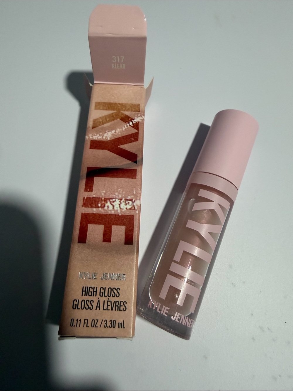 Kylie Cosmetics High Gloss Lip Gloss — Clear with Pink Cap 317 Klear